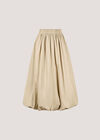 Puff Hem Midi Skirt, Stone, large