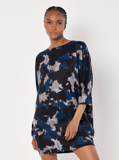Paint Splash Jersey Knit Mini Dress