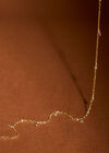 Gold Tone Dainty Stone Necklace, Gold, large