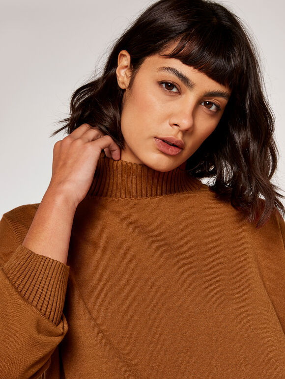 Turtle Neck Jumper, Rust, large