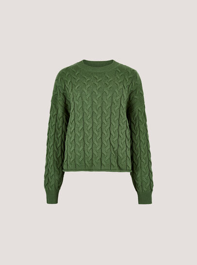 Cotton Blend Cable Knit Jumper