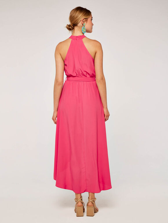 Halter Neck Dress, Fuchsia, large