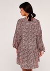 Leopard Drawstring Wrap Dress, Pink, large