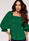 Self Check Smock Top, Green, large
