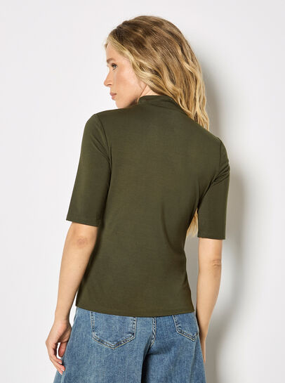 Jersey Mock Neck Top