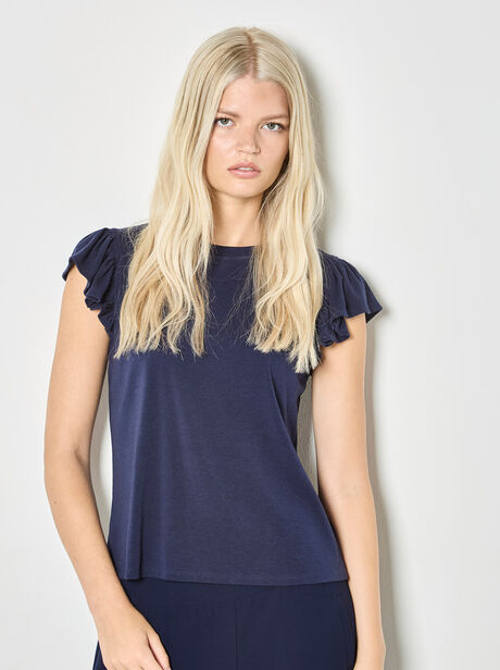 Jersey Knit Ruffle T-Shirt