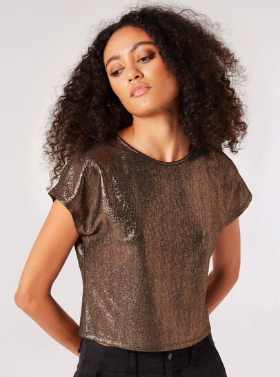 Metallic Cropped T-Shirt