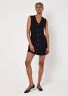 Tailored Waistcoat Mini Dress, Black, large