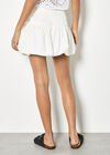 Ruched Bubble Hem Mini Skirt, White, large