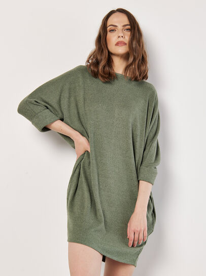 Ribbed Cocoon Mini Dress