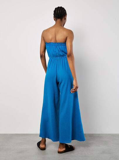 Cotton Wrap Bandeau Jumpsuit