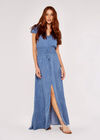 Textured Dot maxi Dress, Blue, large