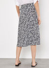 Geo Leaf Wrap Midi Skirt, Navy, large