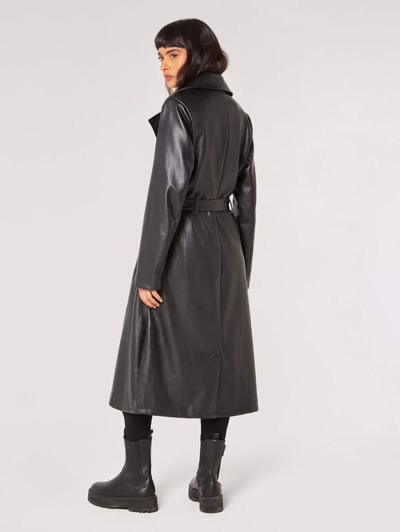 Leather-Look Trench Coat | Apricot Clothing