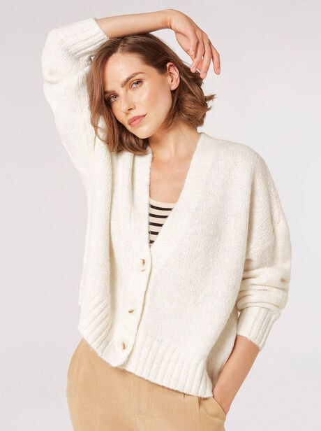 Fisherman Knit Cropped Cardigan