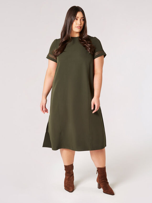 Curve Midi T-Shirt Dress, Green, large