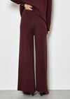 Soft Knit Wide Leg Trousers, Burgundy, large