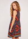 Geo Print Bakery Dress, Red, large