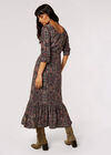 Paisley Print Midi Dress, Black, large
