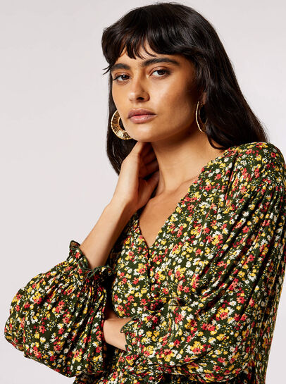 Oversized Ditsy Floral Top