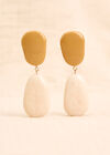 Acrylic Bead Drop Earrings, Yellow, large