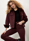 Lulu Mid-Rise Flared Jeans, Burgundy, large