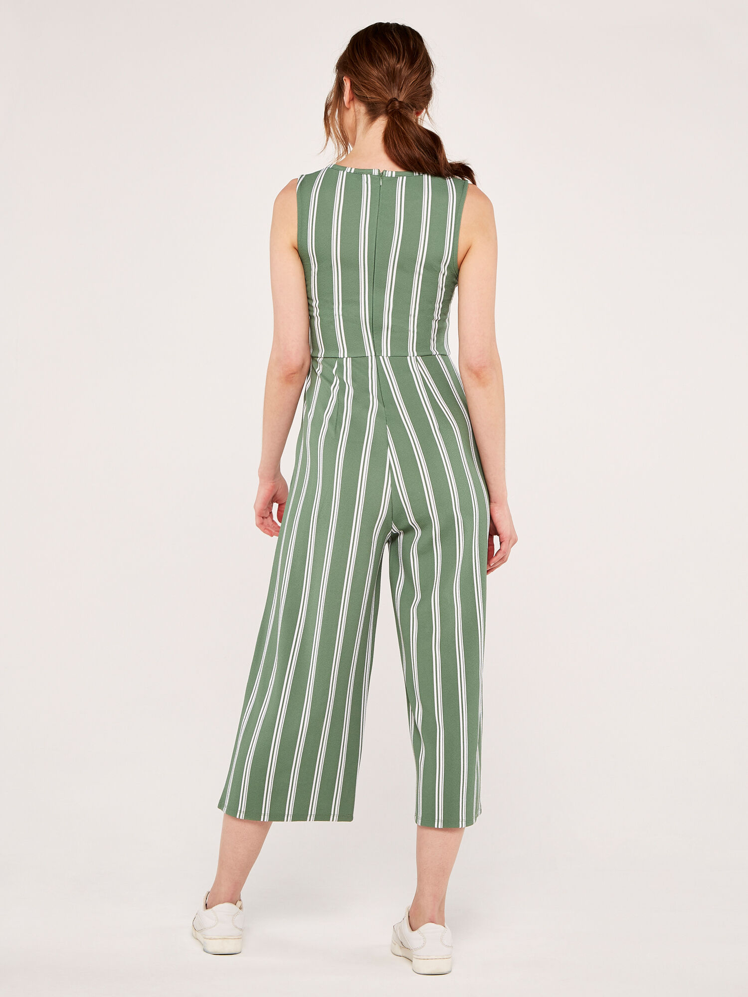 Green and white striped jumpsuit hot sale