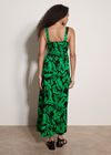 Tropical Leaf Jersey Maxi Dress, Black, large