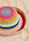 Colourful Stripe Straw Bucket Hat, Assorted, large