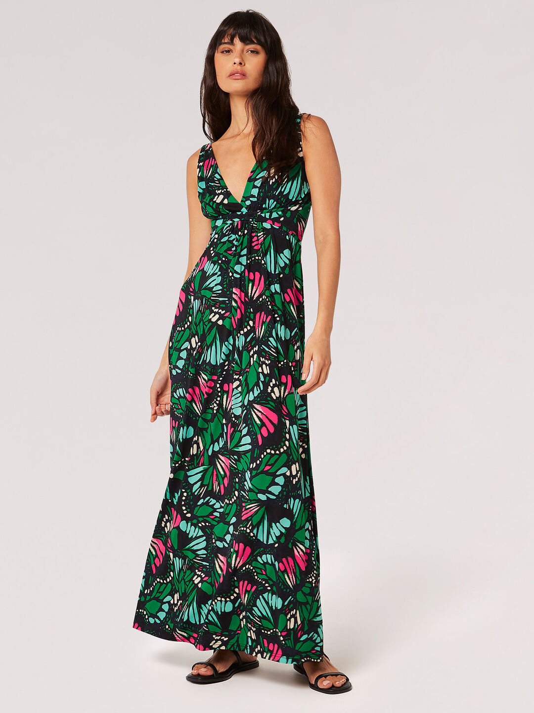 Butterfly Wings Jersey Maxi Dress