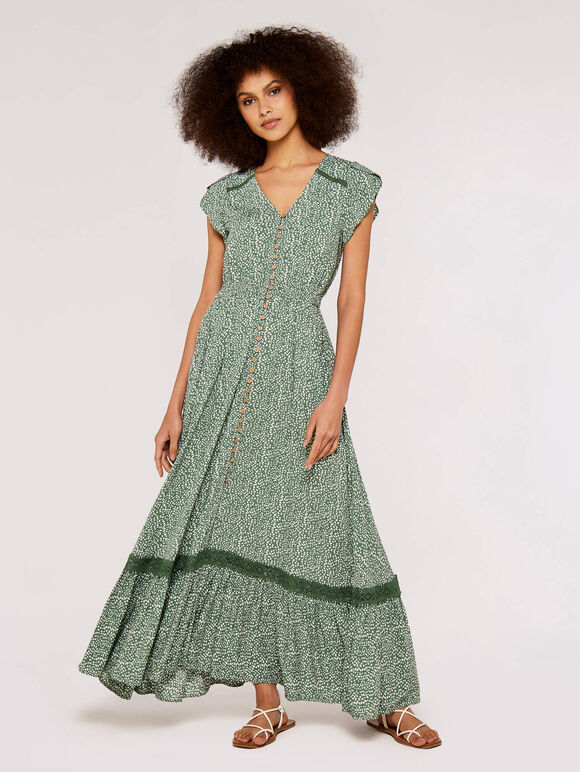 Crochet Maxi dress, Green, large
