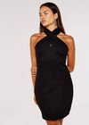 Halterneck  Bodycon Mini Dress, Black, large