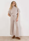Soft Knit Side Ruched Top, Stone, large