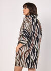 Zebra Soft Touch Cocoon Mini Dress, Rust, large