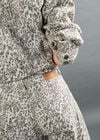 Zimi Wide-Leg Leopard Print Jeans, Grey, large