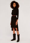 Roll Neck Jumper Dress, Black, large