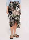 Patchwork Midi Skirt, Khaki, large