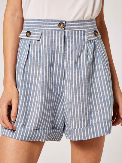 Stripe Linen Blend Shorts