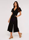 Cape Culotte Jumpsuit, Black, large