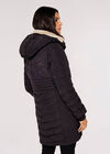 Multi-panel Puffer Coat, Black, large