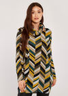 Snood Patchwork Chevron Tunic, Green, large