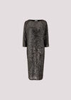 Sequin Cocoon Midi Dress, Dark Grey - Charcoal, large