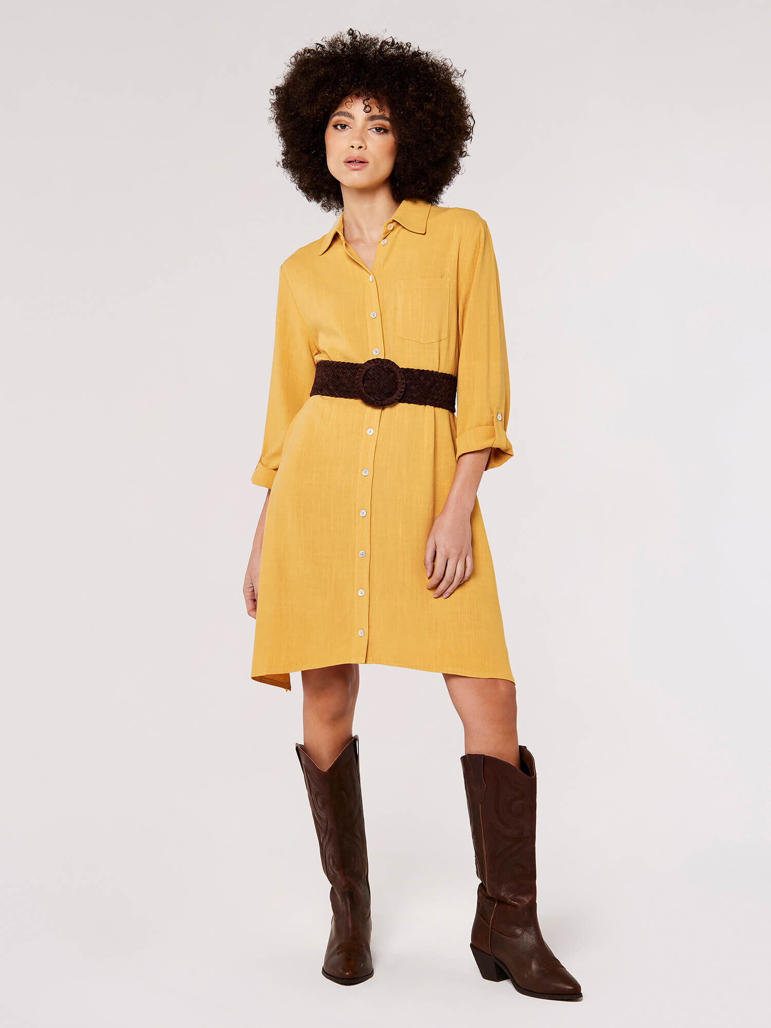 Mustard shirt dress clearance
