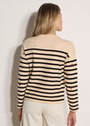 Heart Embroidered Stripe Jumper, Stone, large