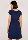 Milkmaid Mini Dress, Navy, large