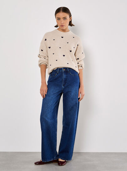 Embroidered Heart Jumper