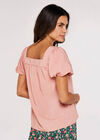 Short Sleeve Milkmaid Top, Pink, large