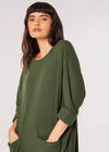 Ribbed Knit Cocoon Mini Dress, Green, large