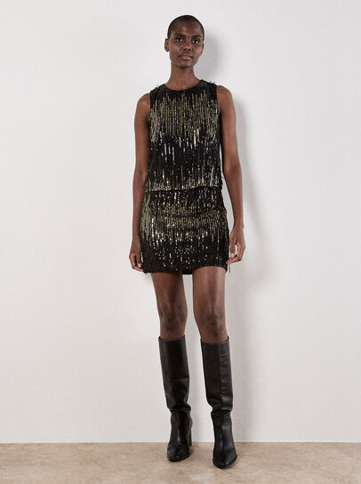 Sequin Fringe Top
