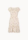 Vintage Floral Mini Dress, Cream, large